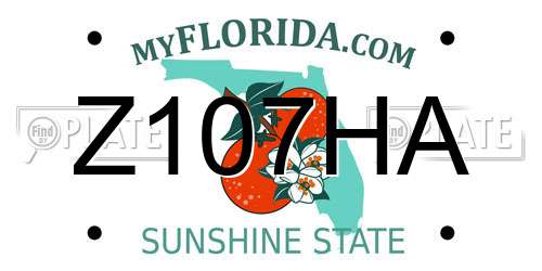 Z107HA Florida License Plate