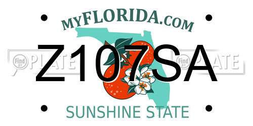 Z107SA Florida License Plate