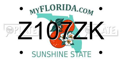 Z107ZK Florida License Plate