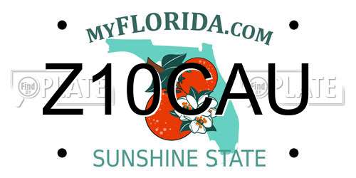 Z10CAU Florida License Plate