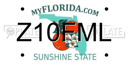 Z10FML Florida License Plate