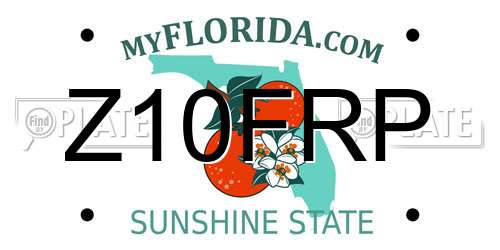Z10FRP Florida License Plate