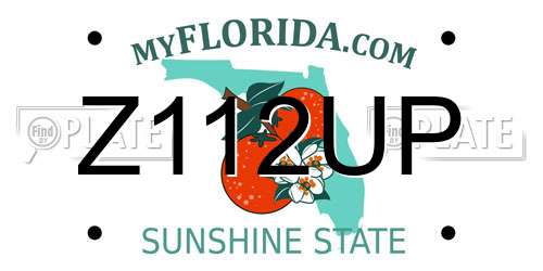 Z112UP Florida License Plate