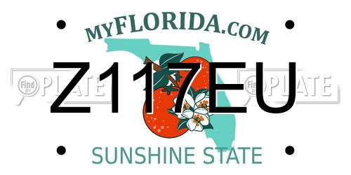 Z117EU Florida License Plate