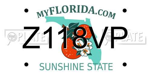 Z118VP Florida License Plate