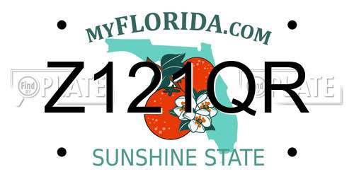 Z121QR Florida License Plate