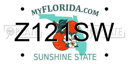Z121SW Florida License Plate