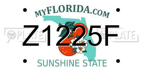 Z1225F Florida License Plate