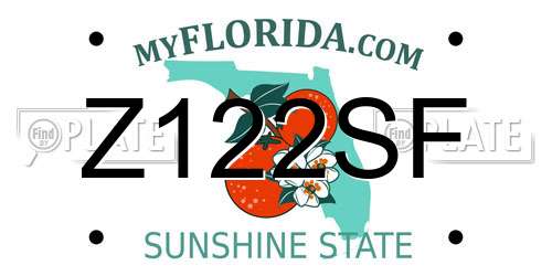 Z122SF Florida License Plate