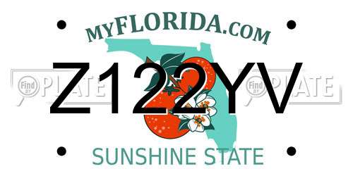 Z122YV Florida License Plate