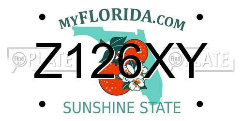 Z126XY Florida License Plate