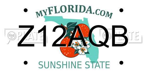 Z12AQB Florida License Plate