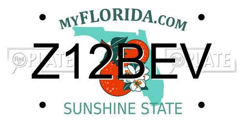Z12BEV Florida License Plate