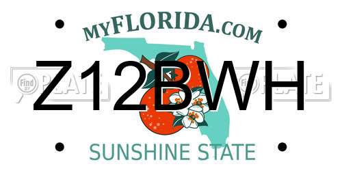 Z12BWH Florida License Plate