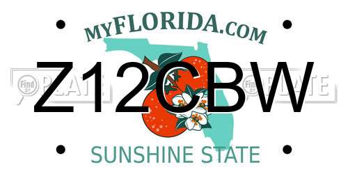 Z12CBW Florida License Plate