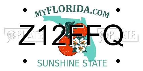 Z12FFQ Florida License Plate