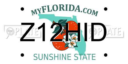Z12HID Florida License Plate
