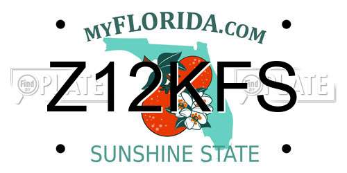 Z12KFS Florida License Plate