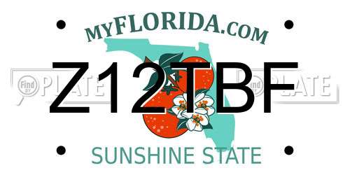 Z12TBF Florida License Plate