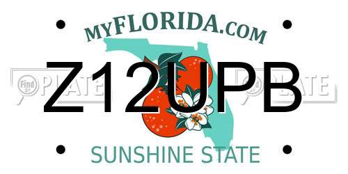 Z12UPB Florida License Plate