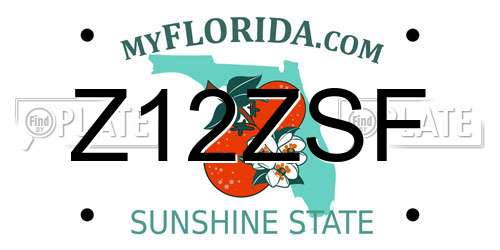 Z12ZSF Florida License Plate