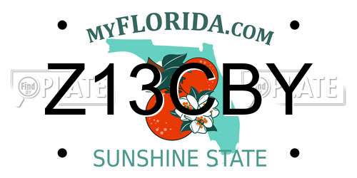 Z13CBY Florida License Plate