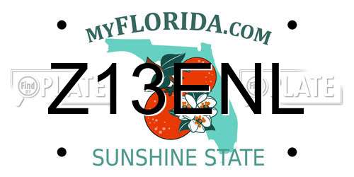 Z13ENL Florida License Plate