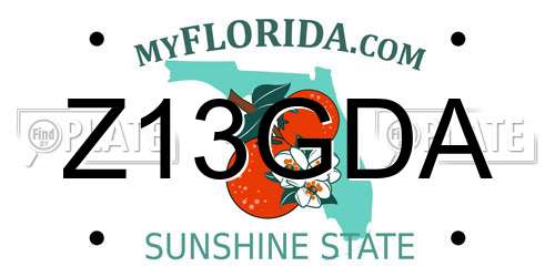 Z13GDA Florida License Plate