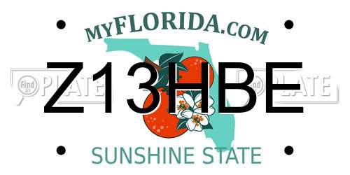 Z13HBE Florida License Plate