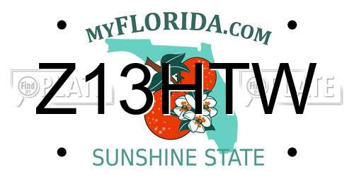 Z13HTW Florida License Plate