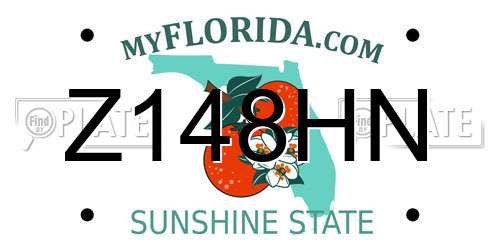 Z148HN Florida License Plate