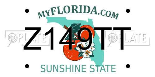 Z149TT Florida License Plate