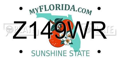 Z149WR Florida License Plate