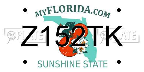 Z152TK Florida License Plate