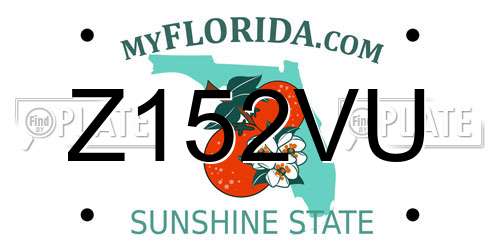 Z152VU Florida License Plate