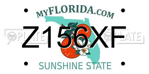 Z156XF Florida License Plate