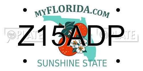 Z15ADP Florida License Plate