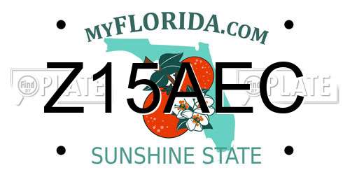 Z15AEC Florida License Plate