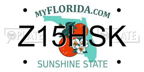 Z15HSK Florida License Plate