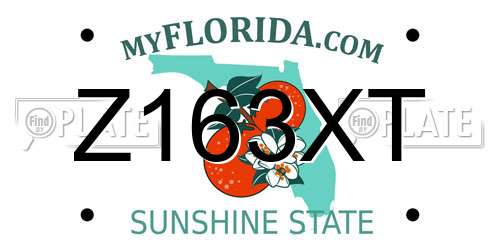 Z163XT Florida License Plate