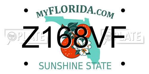 Z168VF Florida License Plate