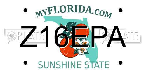 Z16EPA Florida License Plate