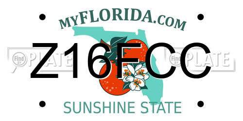Z16FCC Florida License Plate
