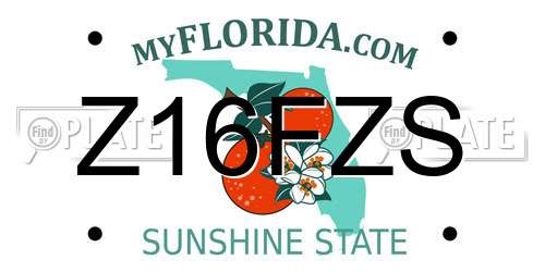 Z16FZS Florida License Plate