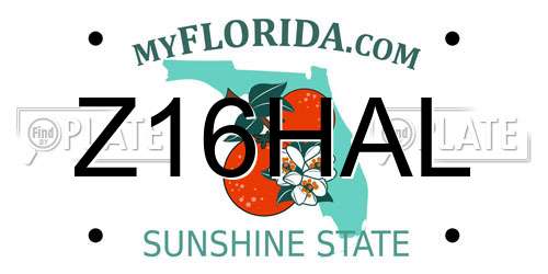 Z16HAL Florida License Plate