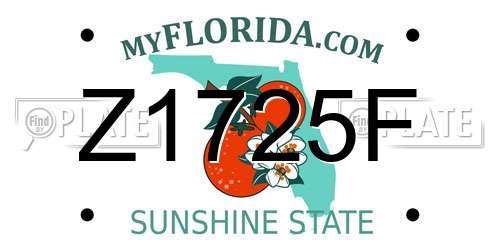 Z1725F Florida License Plate