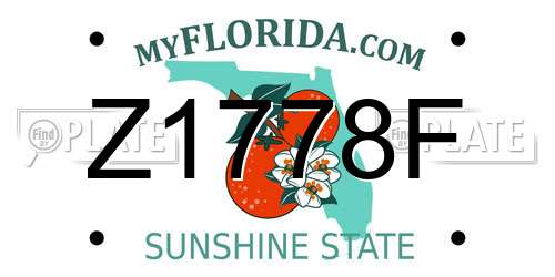 Z1778F Florida License Plate