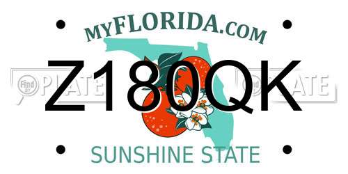 Z180QK Florida License Plate