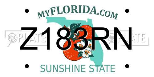 Z183RN Florida License Plate