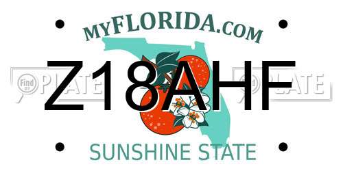 Z18AHF Florida License Plate